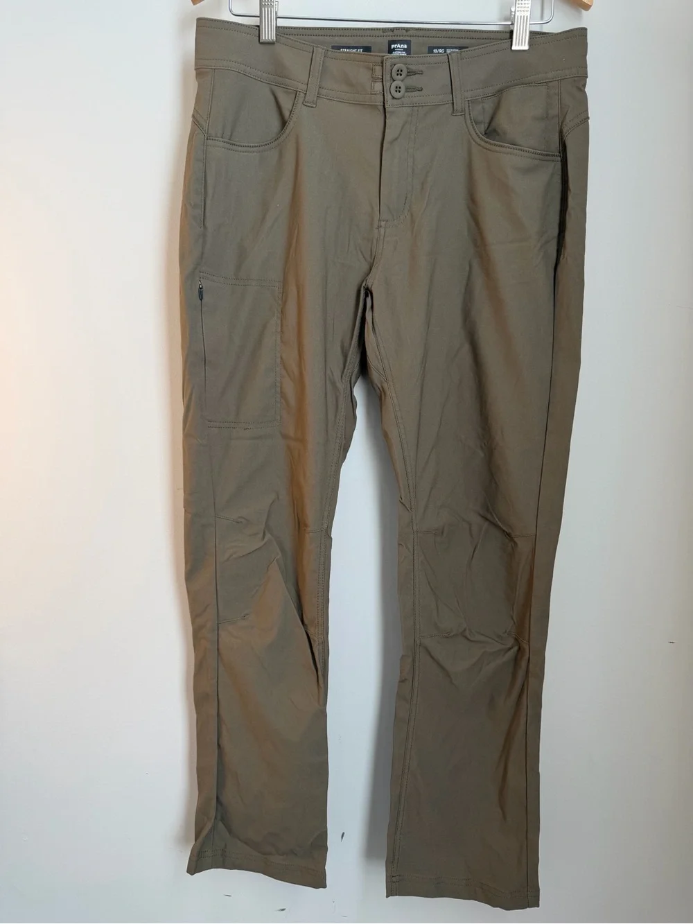 Prana Straight Fit Hiking Pants Women’s Size 10 Regular Green Stretch Outdoor - Picture 2 of 10